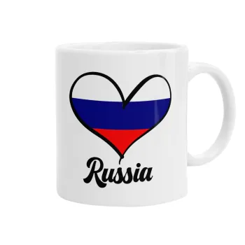 Russia flag, Κούπα, κεραμική, 330ml