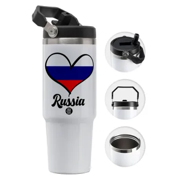 Russia flag, Θερμός Ανοξείδωτο 30oz με χερούλι