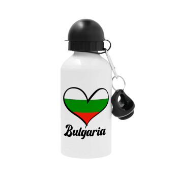 Bulgaria flag, Μεταλλικό παγούρι νερού, Λευκό, αλουμινίου 500ml