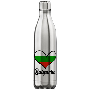 Bulgaria flag, Μεταλλικό παγούρι θερμός Inox (Stainless steel), διπλού τοιχώματος, 750ml
