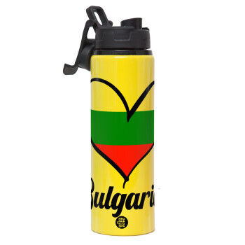 Bulgaria flag, Metallic water bottle with safety lid, 850ml aluminum