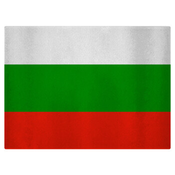 Bulgaria flag, Επιφάνεια κοπής γυάλινη (38x28cm)