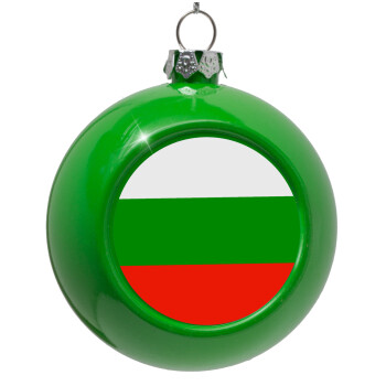 Bulgaria flag, Green Christmas tree ornament bauble 8cm