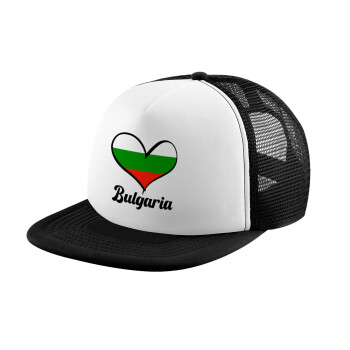 Bulgaria flag, Καπέλο Ενηλίκων Soft Trucker με Δίχτυ Black/White (POLYESTER, ΕΝΗΛΙΚΩΝ, UNISEX, ONE SIZE)