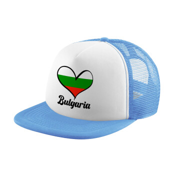 Bulgaria flag, Καπέλο Soft Trucker με Δίχτυ Γαλάζιο/Λευκό