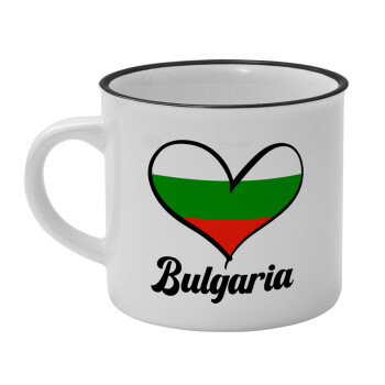 Bulgaria flag, Κούπα κεραμική vintage Λευκή/Μαύρη 230ml