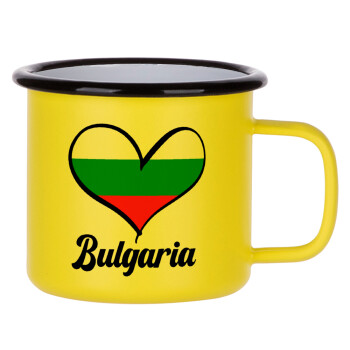 Bulgaria flag, Metallic enamel MATT Yellow cup 360ml