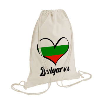 Bulgaria flag, Τσάντα πλάτης πουγκί GYMBAG natural (28x40cm)