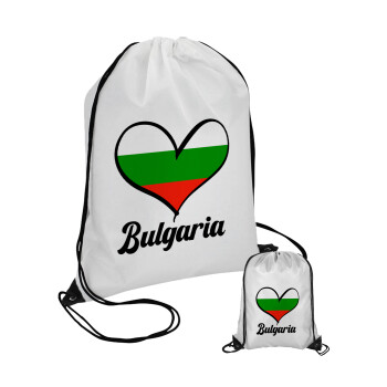 Bulgaria flag, Τσάντα πουγκί με μαύρα κορδόνια (1 τεμάχιο)