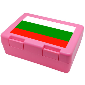Bulgaria flag, Children's cookie container PINK 185x128x65mm (BPA free plastic)
