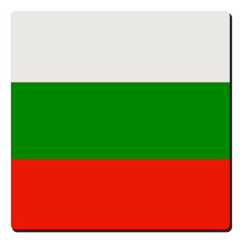 Bulgaria flag, Τετράγωνο μαγνητάκι ξύλινο 6x6cm