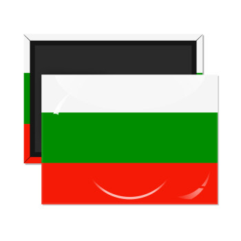 Bulgaria flag, Ορθογώνιο μαγνητάκι ψυγείου διάστασης 9x6cm
