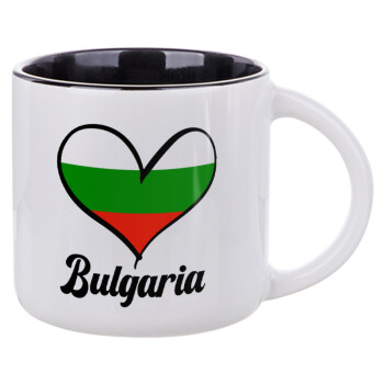 Bulgaria flag, Κούπα κεραμική 400ml Λευκή/Μαύρη