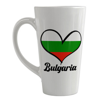 Bulgaria flag, Κούπα κωνική Latte Μεγάλη, κεραμική, 450ml