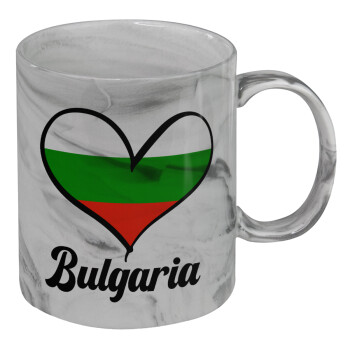 Bulgaria flag, Mug ceramic marble style, 330ml