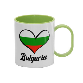 Bulgaria flag, Κούπα (πλαστική) (BPA-FREE) Polymer Πράσινη για παιδιά, 330ml