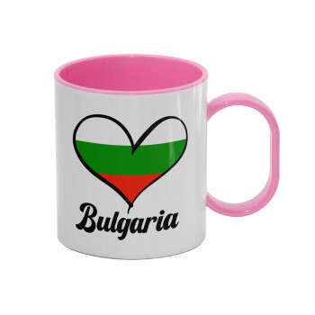 Bulgaria flag, Κούπα (πλαστική) (BPA-FREE) Polymer Ροζ για παιδιά, 330ml