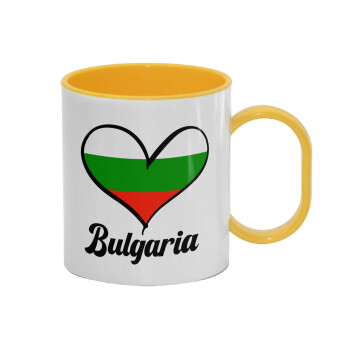 Bulgaria flag, Κούπα (πλαστική) (BPA-FREE) Polymer Κίτρινη για παιδιά, 330ml