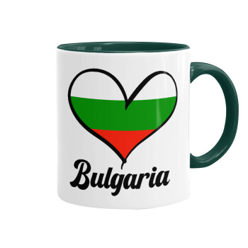 Bulgaria flag, Κούπα χρωματιστή πράσινη, κεραμική, 330ml