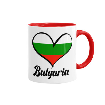 Bulgaria flag, Κούπα χρωματιστή κόκκινη, κεραμική, 330ml