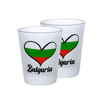 Bulgaria flag, Σφηνοπότηρα γυάλινα 45ml του πάγου (2 τεμάχια)