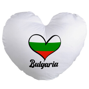 Bulgaria flag, Μαξιλάρι καναπέ καρδιά 40x40cm περιέχεται το  γέμισμα