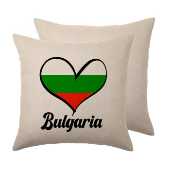 Bulgaria flag, Μαξιλάρι καναπέ ΛΙΝΟ 40x40cm περιέχεται το  γέμισμα