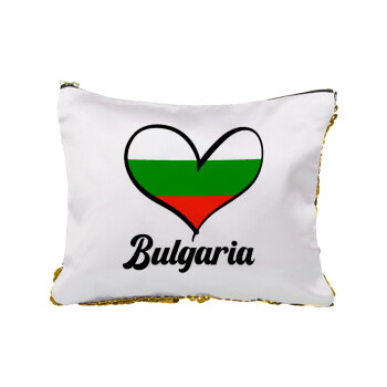 Bulgaria flag, Τσαντάκι νεσεσέρ με πούλιες (Sequin) Χρυσό