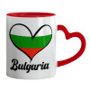 Mug heart red handle, ceramic, 330ml