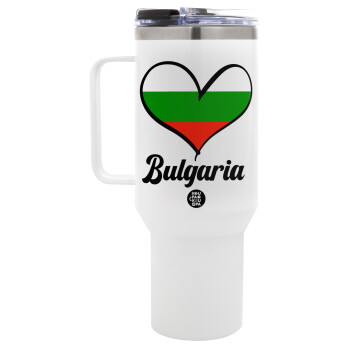 Bulgaria flag, Mega Tumbler με καπάκι, διπλού τοιχώματος (θερμό) 1,2L
