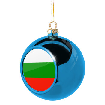 Bulgaria flag, Χριστουγεννιάτικη μπάλα δένδρου Μπλε 8cm