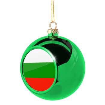 Bulgaria flag, Χριστουγεννιάτικη μπάλα δένδρου Πράσινη 8cm