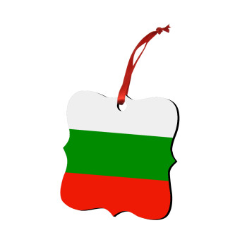 Bulgaria flag, Χριστουγεννιάτικο στολίδι polygon ξύλινο 7.5cm
