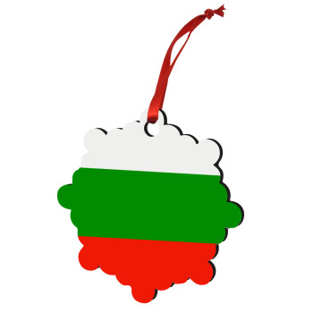 Bulgaria flag, Χριστουγεννιάτικο στολίδι snowflake ξύλινο 7.5cm