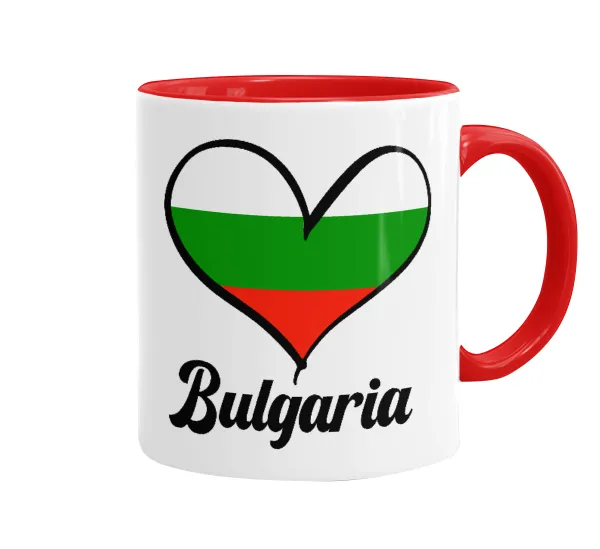 Bulgaria flag — Κούπα χρωματιστή κόκκινη, κεραμική, 330ml