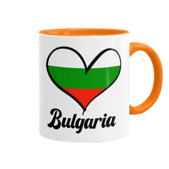 Bulgaria flag, Mug colored orange, ceramic, 330ml