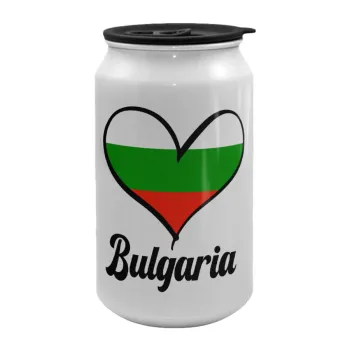 Bulgaria flag, Κούπα ταξιδιού μεταλλική με καπάκι (tin-can) 500ml