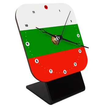 Bulgaria flag, Επιτραπέζιο ρολόι ξύλινο με δείκτες (10cm)