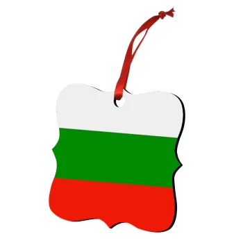Bulgaria flag, Στολίδι Χριστουγεννιάτικο στολίδι polygon ξύλινο 7.5cm