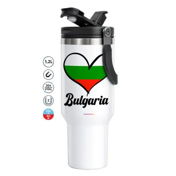 Bulgaria flag, Mega Travel Mug / Travel Mug, double walled (thermal) 1.2L