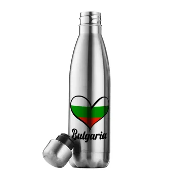 Bulgaria flag, Μεταλλικό παγούρι θερμός Inox (Stainless steel), διπλού τοιχώματος, 500ml