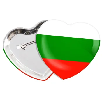 Bulgaria flag, Κονκάρδα παραμάνα καρδιά (57x52mm)