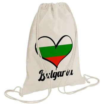 Bulgaria flag, Backpack bag GYMBAG natural (28x40cm)