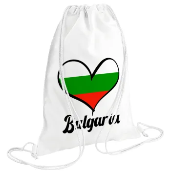 Bulgaria flag, Backpack pouch GYMBAG white (28x40cm)