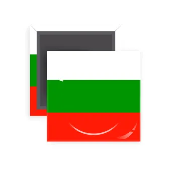 Bulgaria flag, Μαγνητάκι ψυγείου τετράγωνο διάστασης 5x5cm