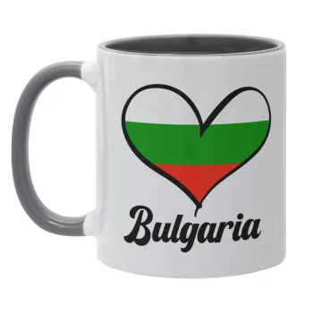 Bulgaria flag, Mug colored grey, ceramic, 330ml