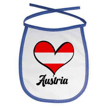 Austria flag, Σαλιάρα μωρού αλέκιαστη με κορδόνι Μπλε