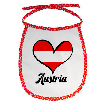 Austria flag, Σαλιάρα μωρού αλέκιαστη με κορδόνι Κόκκινη