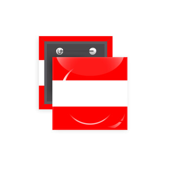 Austria flag, Κονκάρδα παραμάνα τετράγωνη 5x5cm