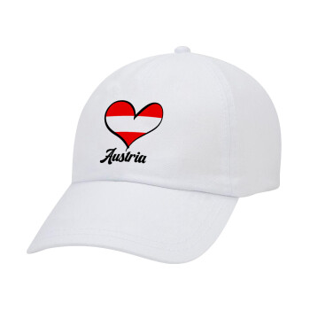 Austria flag, Καπέλο Baseball Λευκό (5-φύλλο, unisex)